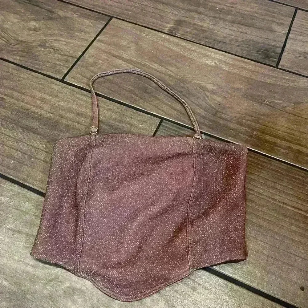 NWT Beach Riot x Free People Daphne Top Shimmer Bronze SMALL - Picture 2 of 5